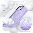 thumbnail image 4 of for iPhone 12/12 Pro Case, [Compatible with Magsafe] Super Soft Silicone Translucent Phone Case Cover for iPhone 12 6.1 inch, Purple, 4 of 13