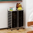 thumbnail image 2 of Costway Rolling Storage Cart with Chrome Plated Metal Frame & Lockable Universal Wheels Black, 2 of 10