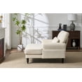 thumbnail image 2 of Chaise Lounge Indoor, Modern Upholstered Sleeper Chair and Sleeper Sofa for Living Room, Small Space, White, 2 of 8