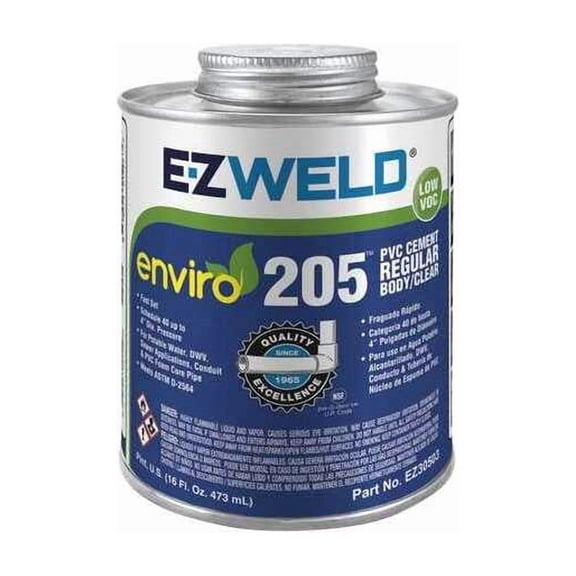 Ez Weld Pipe Cement,16 fl oz,Clear EZ30503N