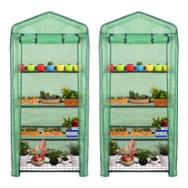 2PCS 4 Tier Mini Greenhouse House Plant Flower Green House w/PE Cover Hot Garden
