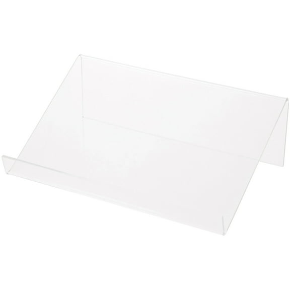 Plymor Clear Acrylic Slightly Elevated Book Display Stand with 1" Ledge, 9" W x 6" D x 3" H