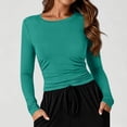 thumbnail image 2 of yillto Womens Long Sleeve Tight Shirts Basic Crew Neck Workout Tees Clothes Going out Fashion Undershirts, 2 of 7