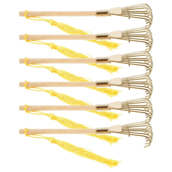 HOMEMAXS 6pcs Tiny Zen Garden Rake Mini Meditation Zen Garden Tools Manual Sand Rake Miniature Wooden Zen Garden Rake with Metal Tooth Tiny Zen Rake