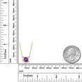thumbnail image 2 of Gem Stone King 18K Rose Gold Plated Silver Purple Amethyst Solitaire Pendant Necklace for Women (1.20 Cttw, Round 7MM, with 18 inch Chain), 2 of 4