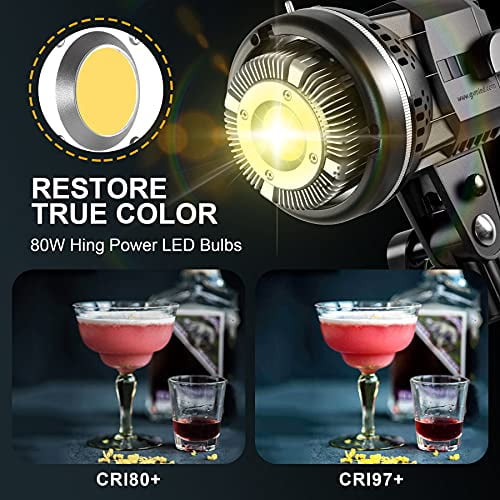 GVM 80W Softbox Lighting Kit with APP Control, Professional Studio Photography Lighting with Digital Display, LED Video Light Color Temperature 5600K and CRI 97+ for Portrait Product Fashion Shooting