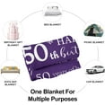 thumbnail image 5 of 50th Birthday Present for Women Blanket,Happy 50th Birthday Decorations Throw Blanket for Her 1973 Birthday Present for Wife Mom Men Cheers to 50 Years Present Purple 50" X 60", 5 of 6