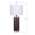 thumbnail image 5 of Grandview Gallery Cylinder Table Lamps - Set of 2, 29.25” Fluted Polyresin Brown with Crystal & Linen Shade, 5 of 5