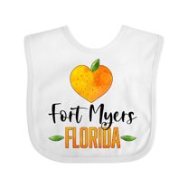 Inktastic Fort Myers Florida Orange in Heart Boys or Girls Baby Bib