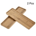 thumbnail image 3 of Uxcell 11.02x3.74 inch Rectangular Plant Pot Saucer Flower Drip Tray Bamboo Yellow 2 Pack, 3 of 5