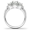 thumbnail image 2 of Sz 8 Sterling Silver 925 3 Stone CZ Cubic Zirconia Halo Engagement Ring, 2 of 3