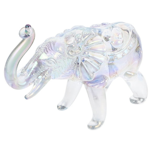 WASHWEPE Crystal Elephant Figurine Crystal Elephant Sculpture Transparent 1Pack