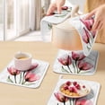 thumbnail image 5 of Pink Tulip Pot Holders for Kitchen Heatproof Potholder, 5 Pack Modern Blossom Pastel White Floral Petal Hot Pads Multipurpose Oven Pads Cloth Potholders Trivet for Cooking Baking, 5 of 8