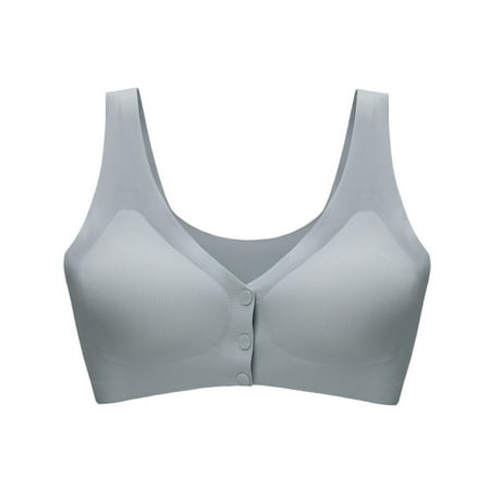 Ahuyic Front Closure Bras for Women Seamless Nursing Bras Wireless Comfort Sleep Bralette Blue XXL