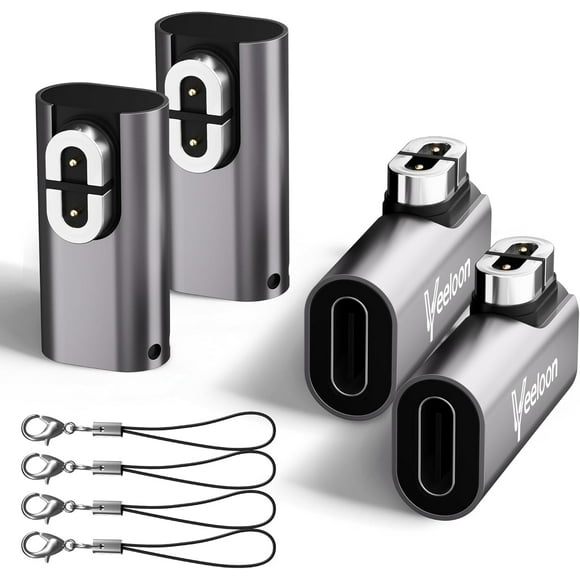 SDES-Charger Adapter 4 Pack Replacement for AfterShokz Headphones, USB C Magnetic Charger Straight&Right Angle Converter for Shokz Headphones, for Aftershokz Aeropex, Shokz OpenRun Pro/Air/Mini, Open