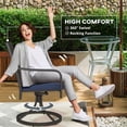 thumbnail image 3 of Navy Blue 2-Piece Patio Swivel Chairs with Cushions - Outdoor Rocker Set for Garden, Balcony & Porch - Metal Frame, 360° Swivel, Comfortable Seating, 3 of 7