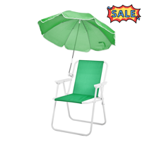 Tcbosik Outdoor Folding Chair with Detachable Umbrella for Adults, Portable Camping Chair for Fishing Camping Hiking Travel Picnic, Green
