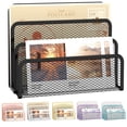 thumbnail image 1 of Organizador de correo SUPEASY Mesh Metal con 3 ranuras, encimera negra, 1 of 8