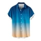 thumbnail image 3 of Camisas de Manga Corta de Botón para Hombre, Blusa de Moda Casual de Impresión de Gradiente de Cuello de Vuelta Hecha de 95% Poliéster 5% Spandex para el Verano, Camisas de Verano para Hombre, 3 of 4