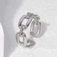 thumbnail image 1 of Anillos de acero inoxidable a la moda para mujer, anillo de dedo ajustable con corazón de flores, joyería de fiesta a la moda, anillo abierto estético geométrico Dengxun unisex, 1 of 2