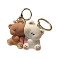 thumbnail image 2 of Soumake 1 Pair Couple Keyring Pendant Cartoon Bear Hug Theme Pendant Keychain Magnetic Design Keychain Bag Decoration Birthday Gift, 2 of 7