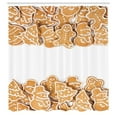 thumbnail image 3 of Ambesonne Cookie Shower Curtain, Different Cuts with Icing, 69"Wx70"L, Sand Brown White, 3 of 5
