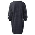 thumbnail image 5 of Arlun Fall Winter Fuzzy Sweater Mini Dress Womens Long Sleeve Crew Neck Loose Comfort Knee Length Dresses Solid Color Simple Stylish Pullover Outfits Dark Gray XL, 5 of 5