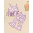 thumbnail image 4 of Bagilaanoe 2pcs Toddler Baby Girl Pants Set Floral Sleeveless Cami Tops + Flare Trousers 6M 12M 18M 24M 3T 4T Kids Casual Clothes, 4 of 7