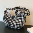 thumbnail image 1 of Bolso De Hombro Bolso de viaje a cuadros, informal, con forma de media luna, para niña, pequeñas, exquisitas para ir de compras, 1 of 8