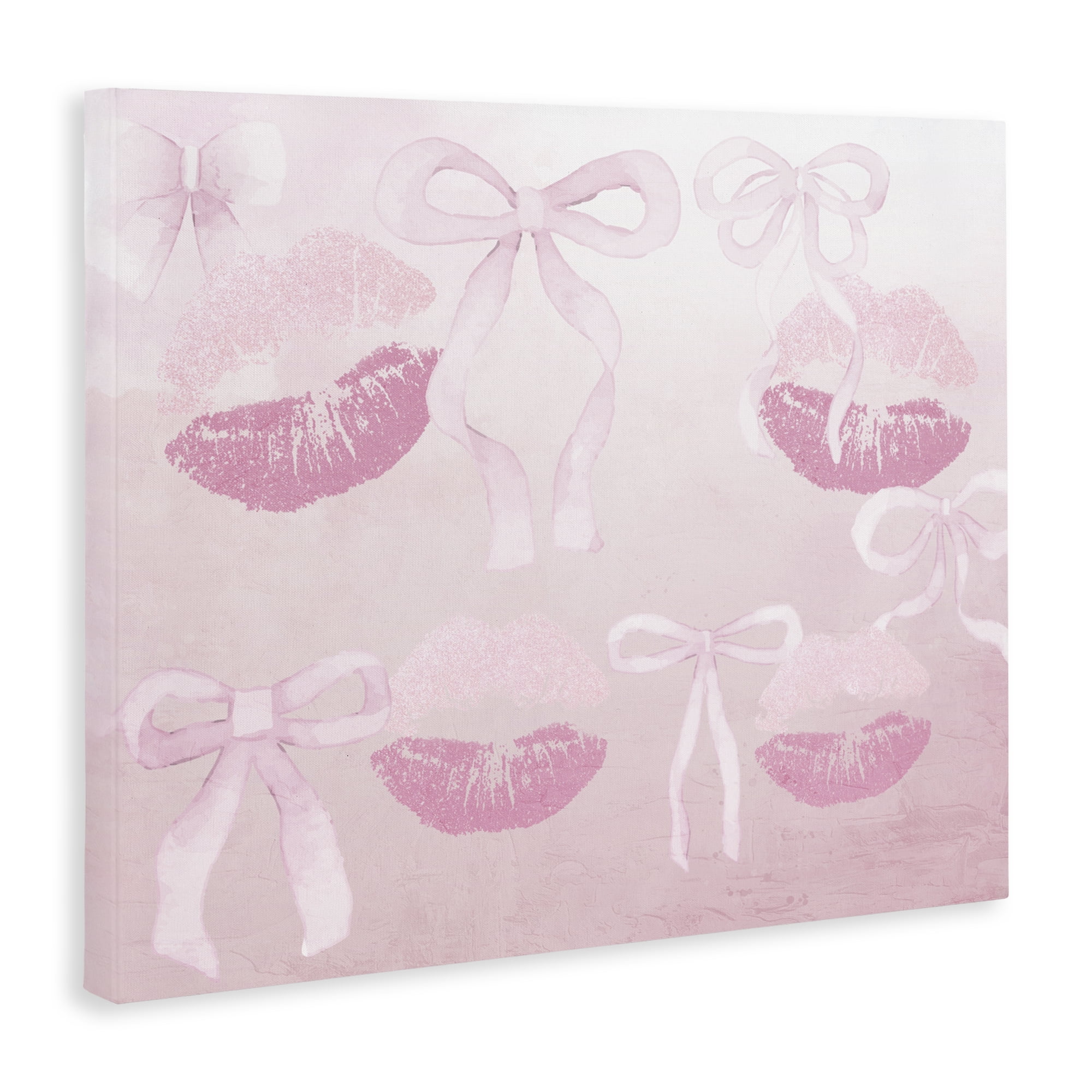 Dreamy Bows & Lips Canvas Wall Art, design by Kim Allen