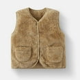 thumbnail image 2 of UngA Toddler Puffer Vest Boys Girls Polar Fleece Vest Jacket Ligntweight Plain Vest Full Zipper Sleeveless Khaki,4-5 Years, 2 of 2
