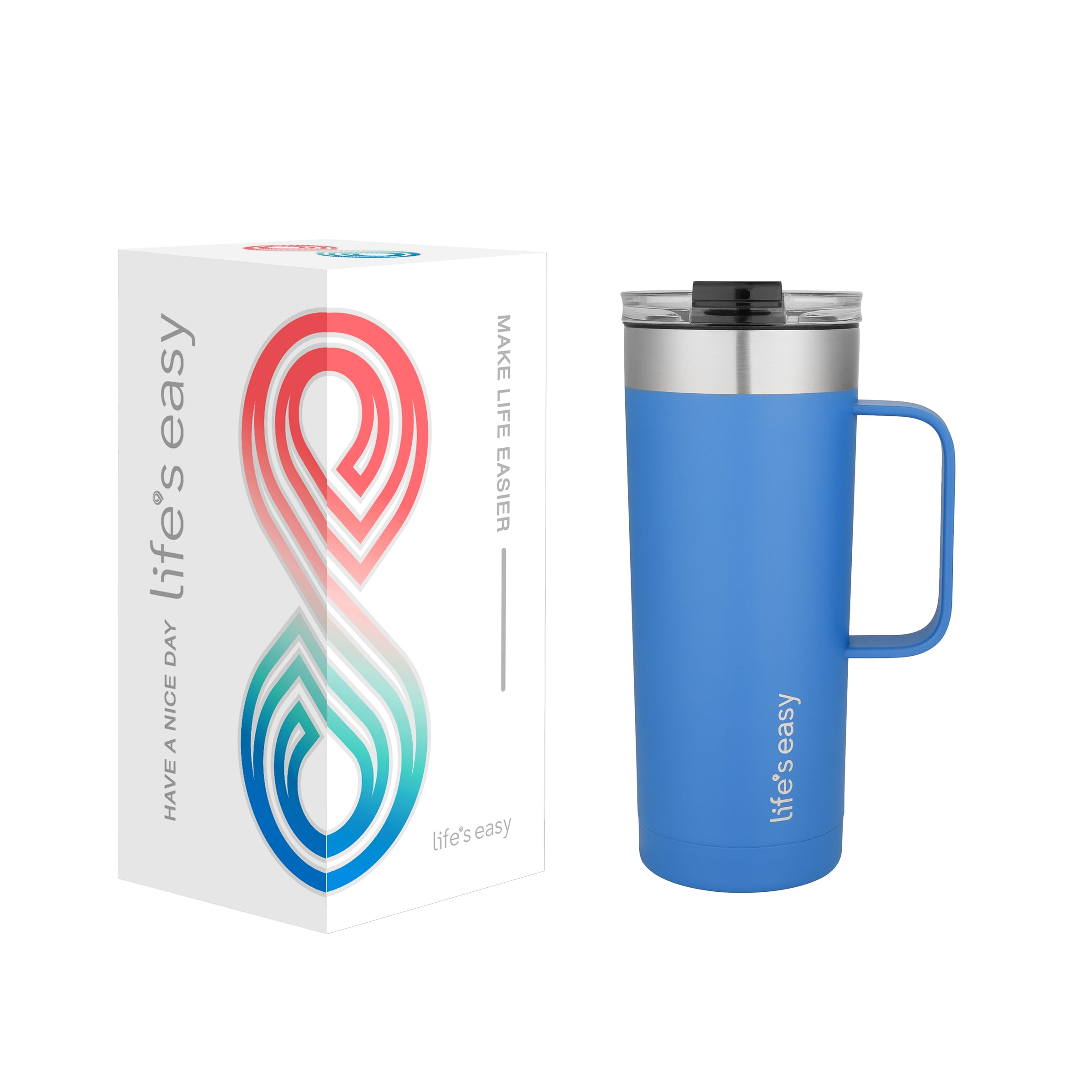 Life’s Easy Stainless Steel Mug with Handle, Vacuum Insulated Mug for