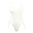 thumbnail image 5 of No Boundaries Women's Scoop Eyelet One Piece Swimsuit, Sizes XXS-XXL, 5 of 5