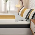 thumbnail image 5 of Homewish Modern Geometric Stripe Zipper Full Size Comforter Sets with Fitted Sheet and 2 Pillowcases,Gray Gold White Zipper Bedding Set,Light Gray Reversible,4pcs, 5 of 8
