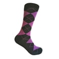 thumbnail image 6 of Men's Groomsmen Wedding|Party Events|Gala Collection Black/Bright Pink Argyle Dress socks, 6 of 7