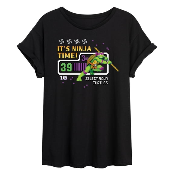 Teenage Mutant Ninja Turtles - Its Ninja Time Donnie - Juniors Ideal Flowy Muscle T-Shirt