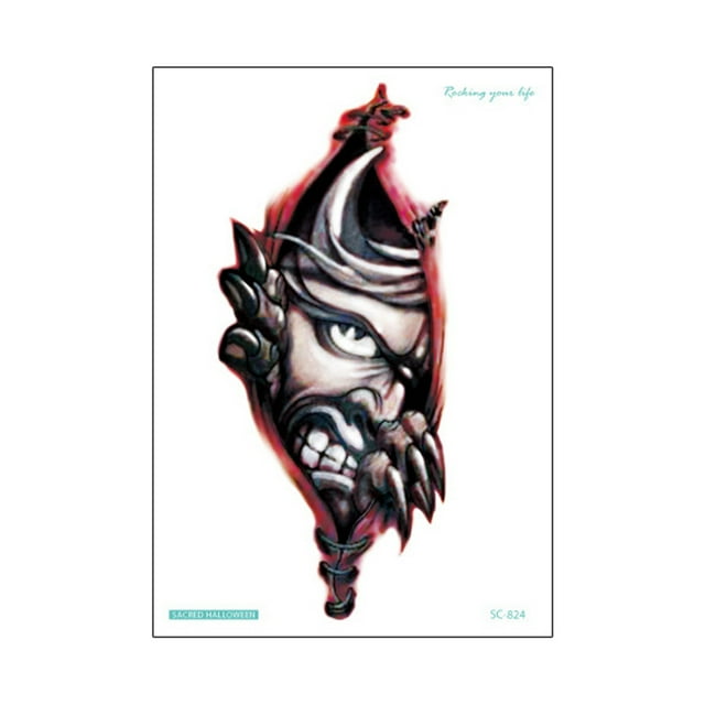 CAROOTU Autocollants d'Halloween Imperméables Simulation Rayures Cicatrices Marques de Morsure Simulation Faux Tatouage de Plaie