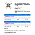 thumbnail image 2 of Rear Shaft All Joints Universal Joint - Compatible with 2013 - 2018 Ram 3500 5.7L V8 2014 2015 2016 2017, 2 of 2