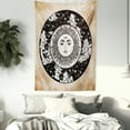 thumbnail image 3 of Mystic Tapestry, Ethnic Sun Face in A Circle Motif Esoteric Inner Power of the Cosmos Theme, Wall Hanging for Bedroom Living Room Dorm Decor, 60W X 80L Inches, Beige Charcoal Grey, by Ambesonne, 3 of 5