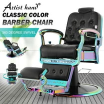 Vintage All Purpose Hydraulic Barber Chair Heavy Duty Salon Spa Beauty Hair Styling Equipment(Black Laser)