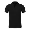 thumbnail image 3 of IYTR Mens Business Shirts Fashion Relaxed Fit Shirts Casual Comfy Summer Solid Color Short Sleeve T Shirts Button-up Round Neck Black L, 3 of 6