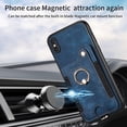 thumbnail image 3 of SaniMore for iPhone Xs Max Wallet Case, [RFID Blocking] Elastic Card Slot Vehicle Magnetic PU Leather Ring Holder & Lanyard Stand Money Pocket Protective Cover for iPhone Xs Max, Blue, 3 of 15