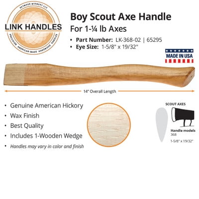 

Link Handles 65295 14 Boy Scout axe Handles for 1-1/4 lb. axes (min qty 12 each)