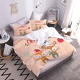thumbnail image 3 of Set Happy Fox and Deer Soft Cosy Easy Care Duvet Cover Quilt Bedding Set with, 3 of 7