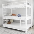 thumbnail image 2 of White Triple Bunk Bed with Ladder, Full Metal Frame with Guardrails, Space Saving Triple Bunk Bed for Teens and Adults, No Box Spring Needed, 2 of 10