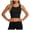 Black, variant on Zip Front Closure Longline Sports Bras for Women Workout Crop Tank Tops Yoga Camisole Criss Cross Back (Navy, XXL)
