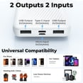thumbnail image 4 of 20000 mAh Portable Charger Power Bank Dual USB Battery Pack for iPhone, iPad, Galaxy, Android, Pixel and Tablet (White), 4 of 9