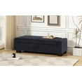 thumbnail image 5 of 50" Ottoman Bench: Textured Fabric, Hinged Lid, Hidden Storage - Seat, Footrest & More for Living Room, Bedroom, Entryway, 5 of 6