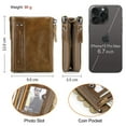 thumbnail image 5 of Contact's Small Women Wallet Genuine Leather Bifold Purse RFID Blocking Card Holder,Brown, 5 of 8