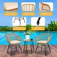 thumbnail image 3 of 3 Piece Outdoor Wicker Furniture Bistro Set, Rattan Chairs Conversation Sets Porch Chair, Wicker Patio Furniture for Balcony Poolside Backyard, 3 of 8
